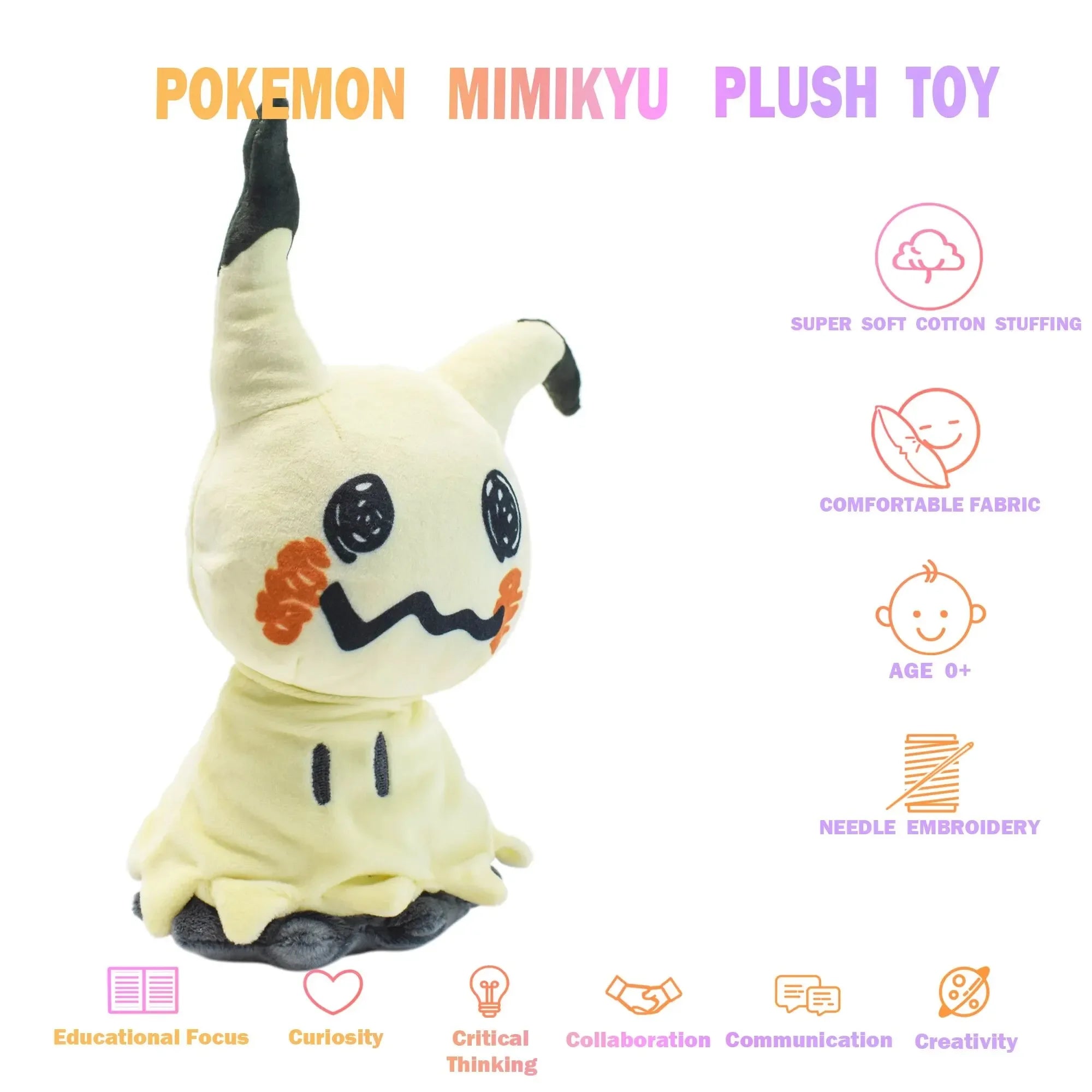 Peluche de Mimikyu Eevee, ideal para cumpleaños, Navidad o como regalo para niños. Muñeco de personaje de anime de 18 cm.