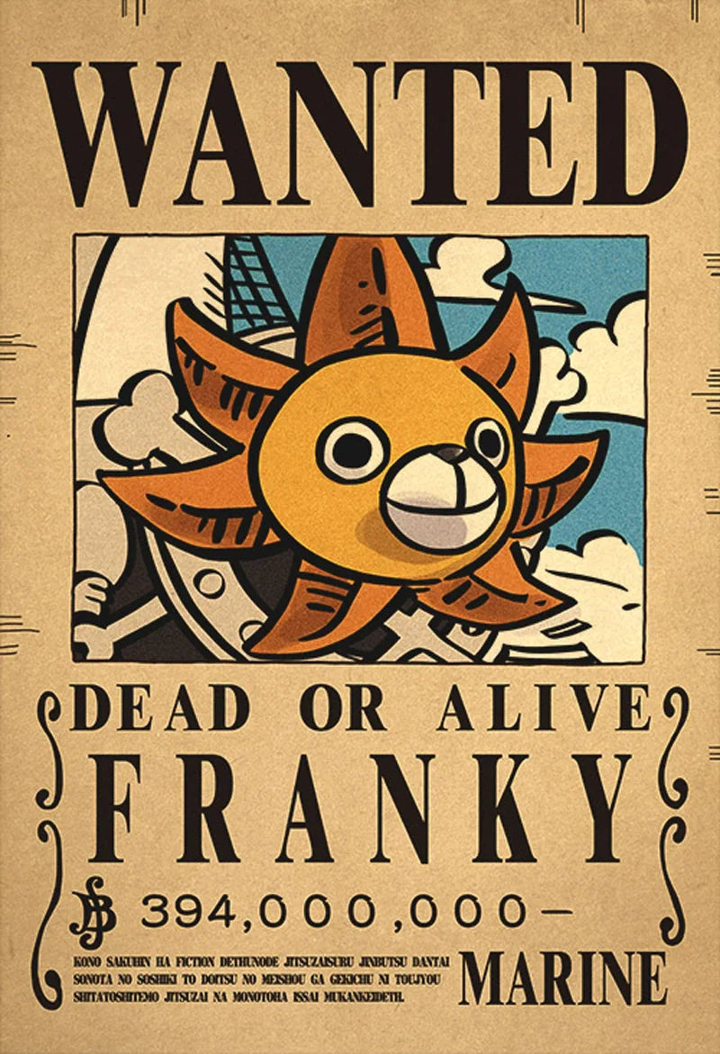 One Piece Luffy Gear 5 Nika Billion Bounty Wanted Posters Four Emperors Anime Action Figures Vintage Wall Decoration Poster Toys