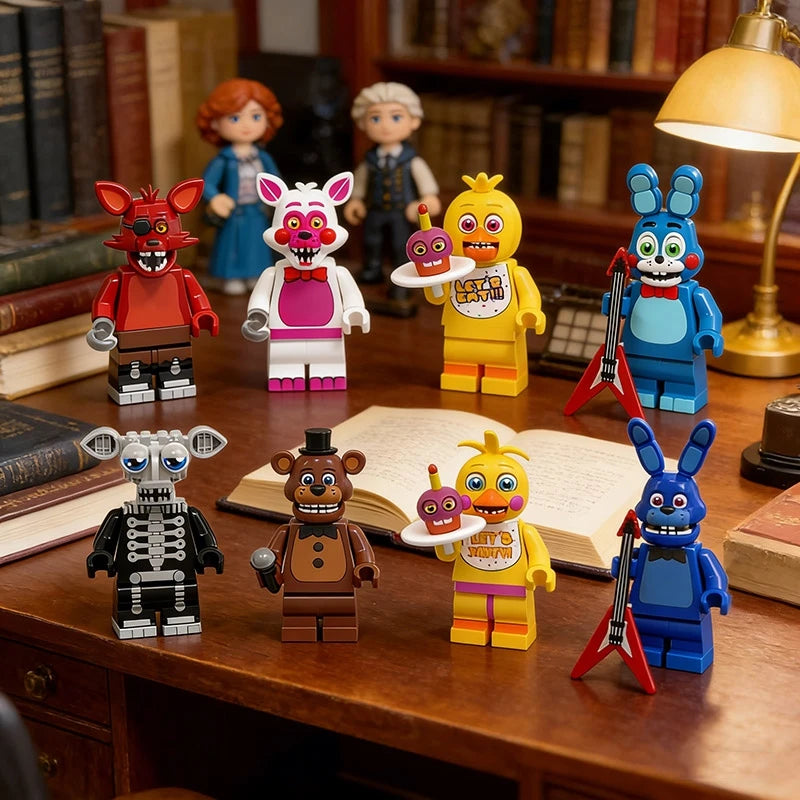 Mini Bricks Bonnie Ornament Building Block Games Figure Chica Foxy Bear Freddy Fazbear Toy Accessories Party Gifts