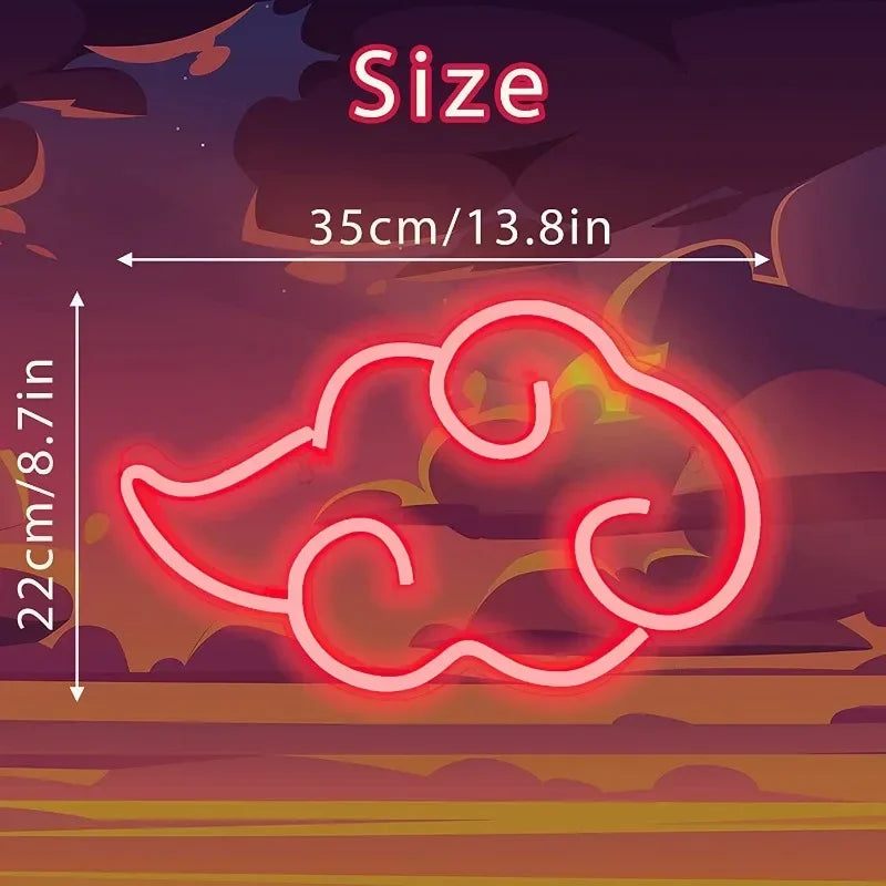 Naruto LED Night Light Anime USB Wall Light Room Art Decor Home Bedroom Creative Gaming Room Decoration Red Cloud Akatsuki Gifts