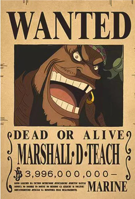 One Piece Luffy Gear 5 Nika Billion Bounty Wanted Posters Four Emperors Anime Action Figures Vintage Wall Decoration Poster Toys