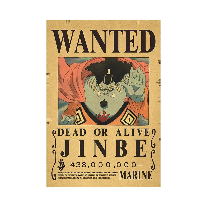 One Piece Luffy Gear 5 Nika Billion Bounty Wanted Posters Four Emperors Anime Action Figures Vintage Wall Decoration Poster Toys