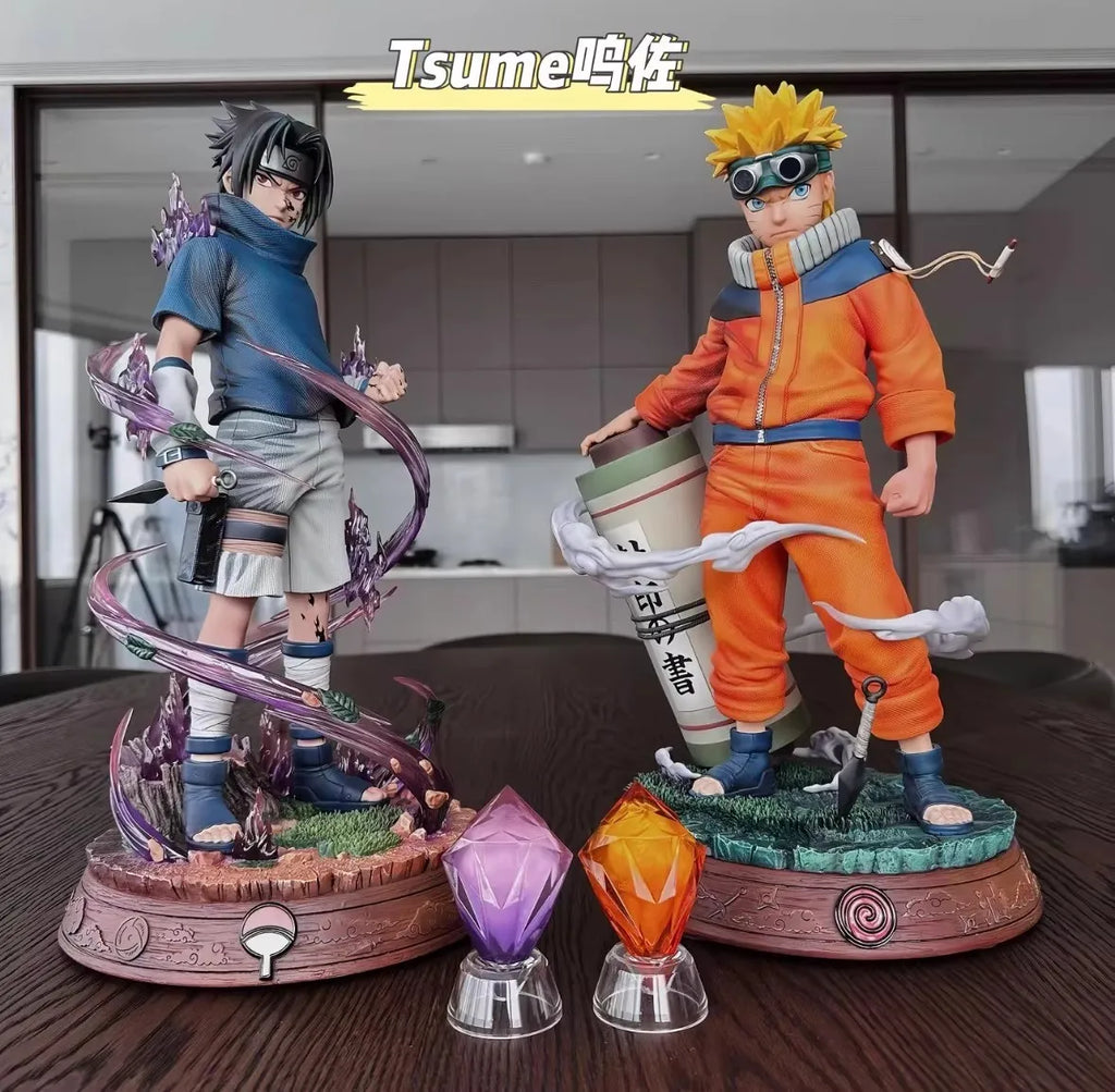 22CM Naruto Uzumaki Uchiha Sasuke Figure Anime NARUTO Shippuden Cool Desktop Golf Model Toy  Gift Collection Ornaments PVC