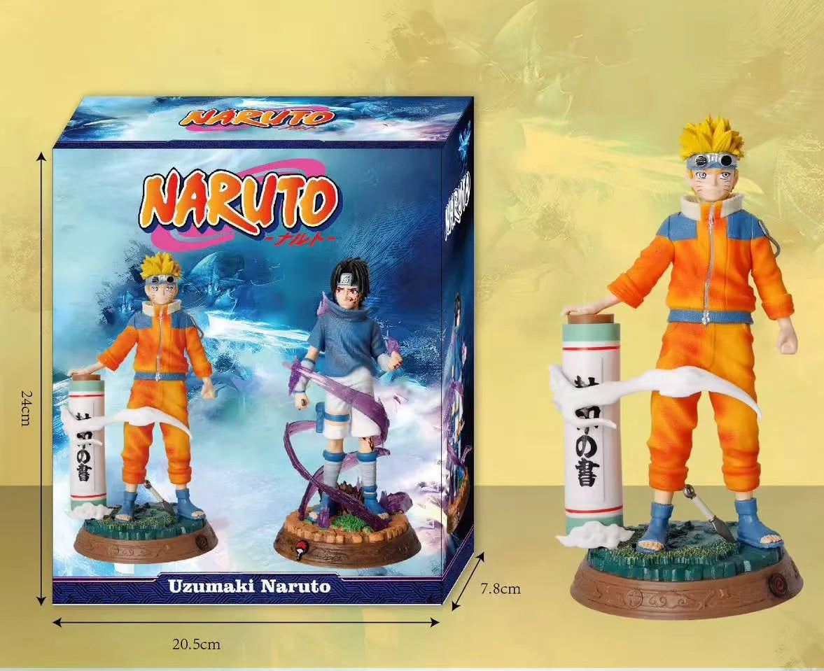 22CM Naruto Uzumaki Uchiha Sasuke Figure Anime NARUTO Shippuden Cool Desktop Golf Model Toy  Gift Collection Ornaments PVC