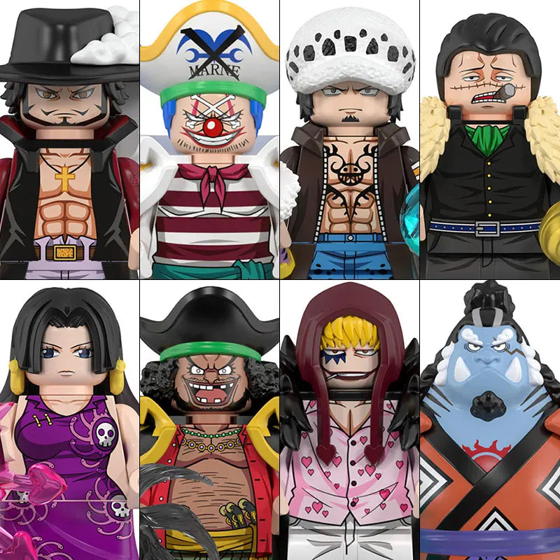 ONE PIECE Luffy  Zoro Nami Sanji Chopper Bloques de construcción Mini Figuras de acción Accesorios Regalos de Halloween y Navidad para niños