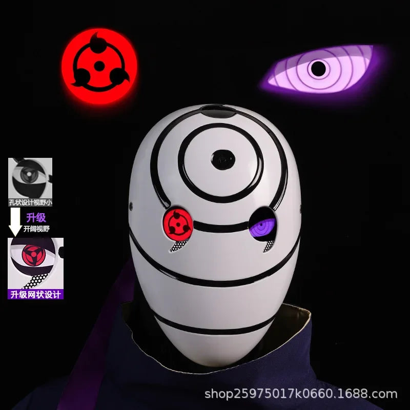 Naruto Mask Cosplay Uchiha Obito Shine Mask Akatsuki Sasuke Sharingan Cartoon Mask Shine Highly Imitative Mask Anime Halloween