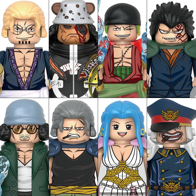 ONE PIECE Luffy  Zoro Nami Sanji Chopper Bloques de construcción Mini Figuras de acción Accesorios Regalos de Halloween y Navidad para niños