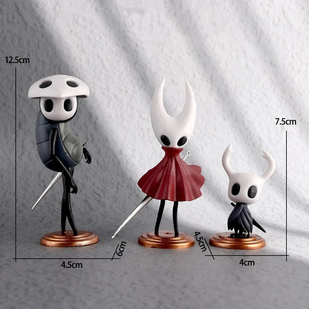 3pcs/6pcs Hollow Knight Silk Song Knight Hornet Grub Zote Quirrel Shade Cornifer Myla PVC Figure Model Ornament Toy Collection G