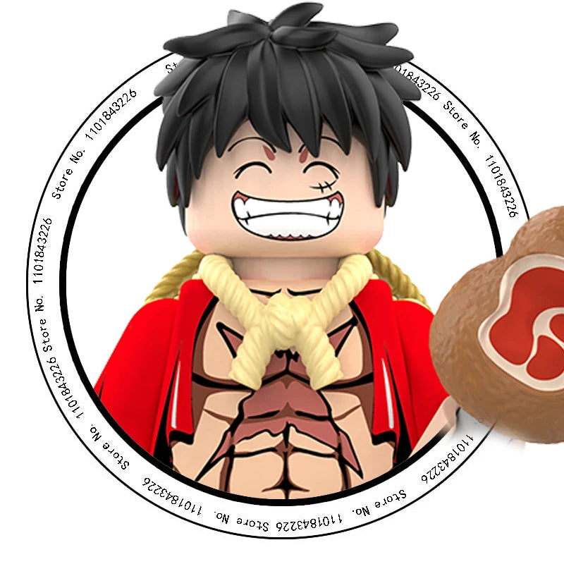 ONE PIECE Luffy  Zoro Nami Sanji Chopper Bloques de construcción Mini Figuras de acción Accesorios Regalos de Halloween y Navidad para niños