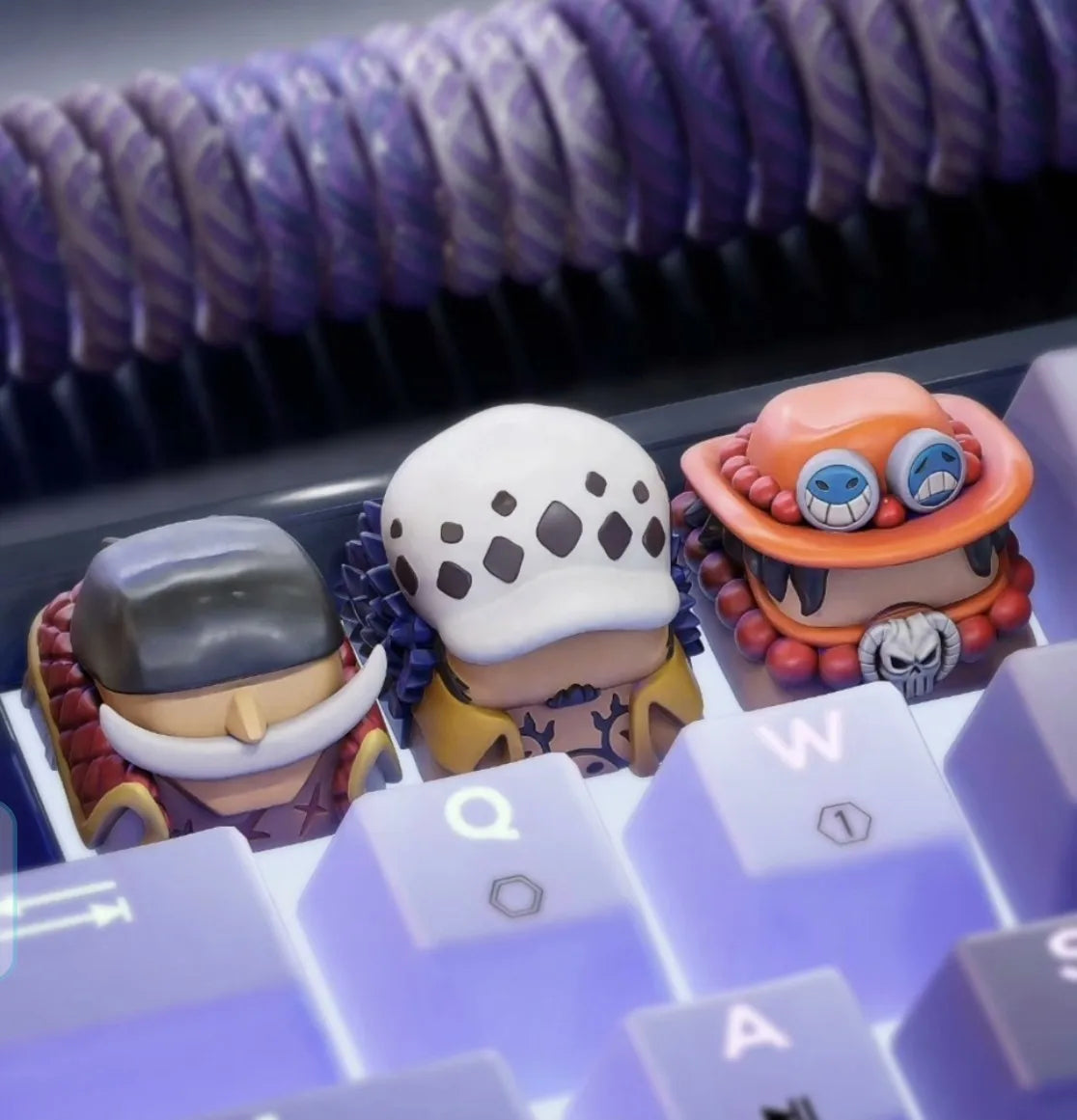 One Piece Keycaps 3D Custom Artisan Luffy Zoro Sanji Anime Character Keycaps For Mechanical Keyboard Anime Game Fans