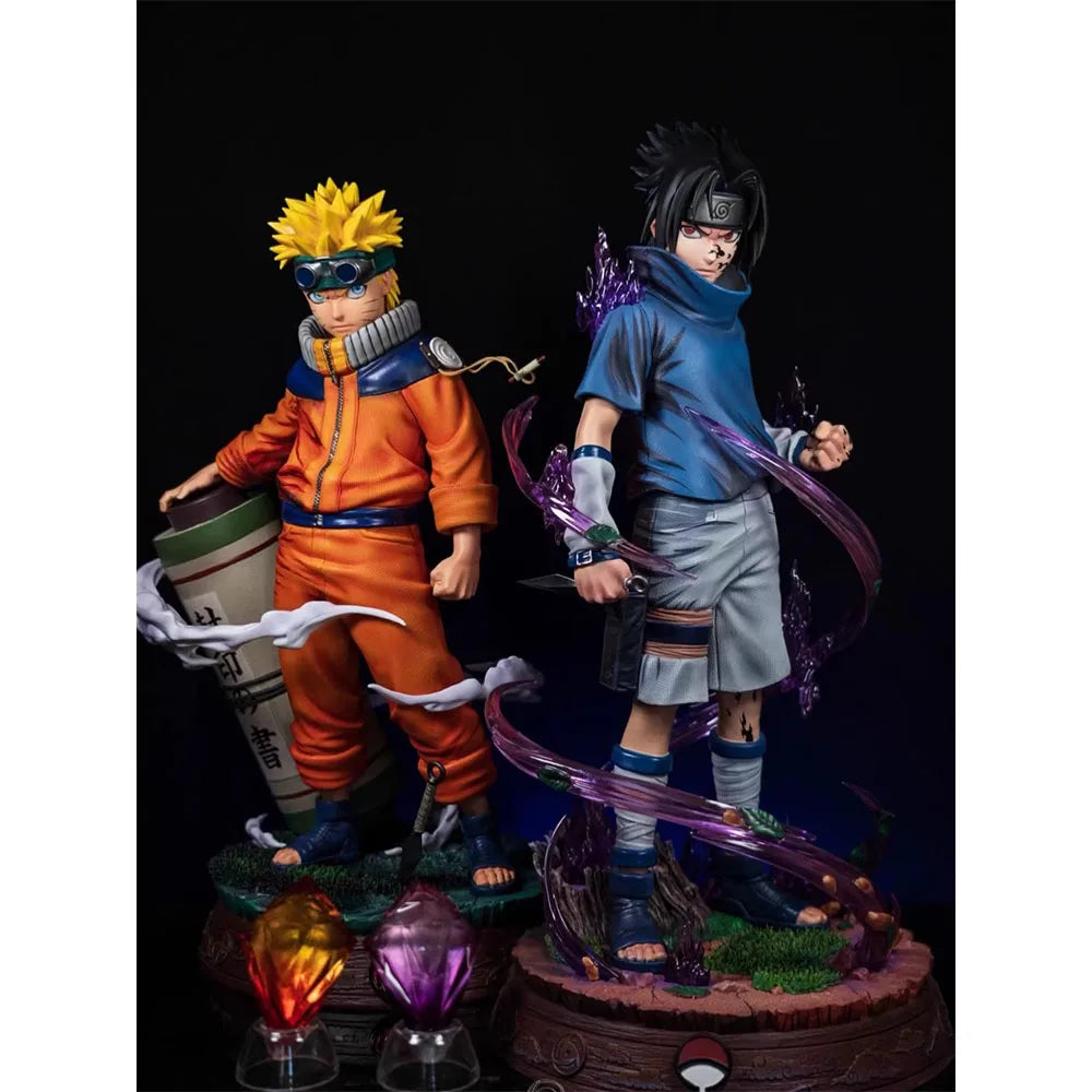 22CM Naruto Uzumaki Uchiha Sasuke Figure Anime NARUTO Shippuden Cool Desktop Golf Model Toy  Gift Collection Ornaments PVC