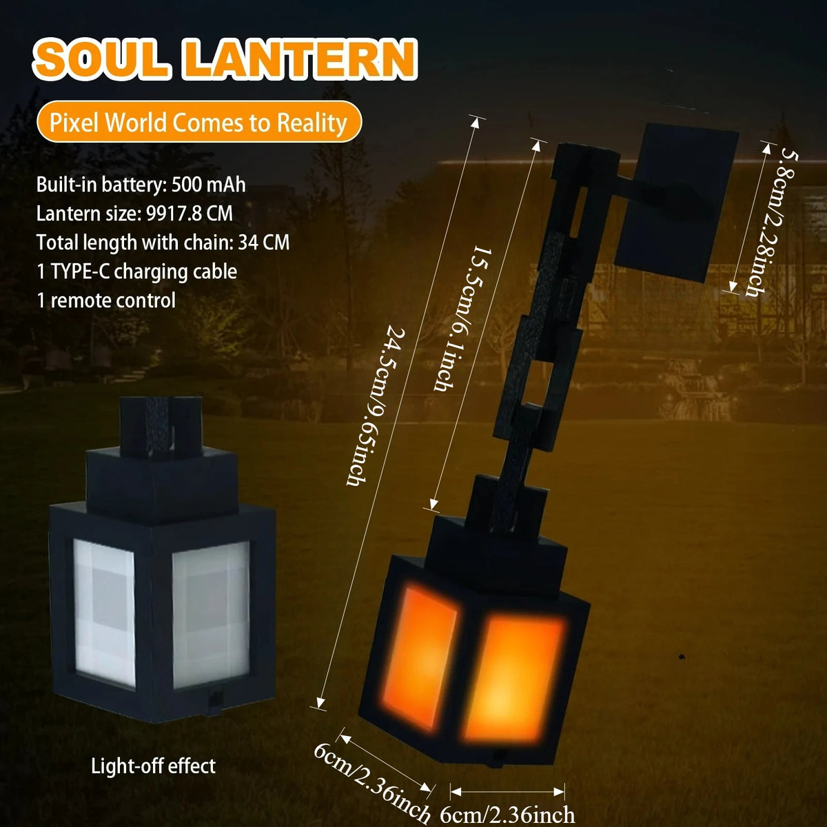 Minecraft Night Light Portable Lantern Tabletop