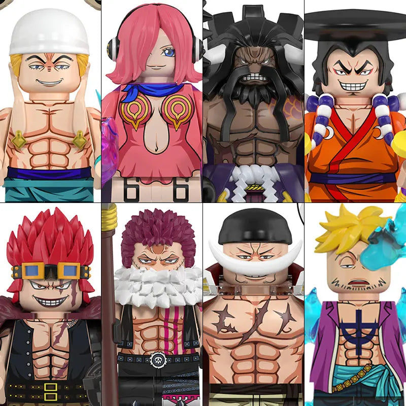 ONE PIECE Luffy  Zoro Nami Sanji Chopper Bloques de construcción Mini Figuras de acción Accesorios Regalos de Halloween y Navidad para niños