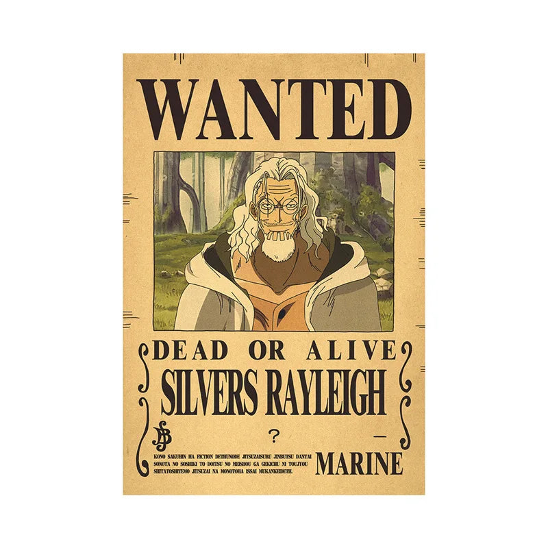 One Piece Luffy Gear 5 Nika Billion Bounty Wanted Posters Four Emperors Anime Action Figures Vintage Wall Decoration Poster Toys
