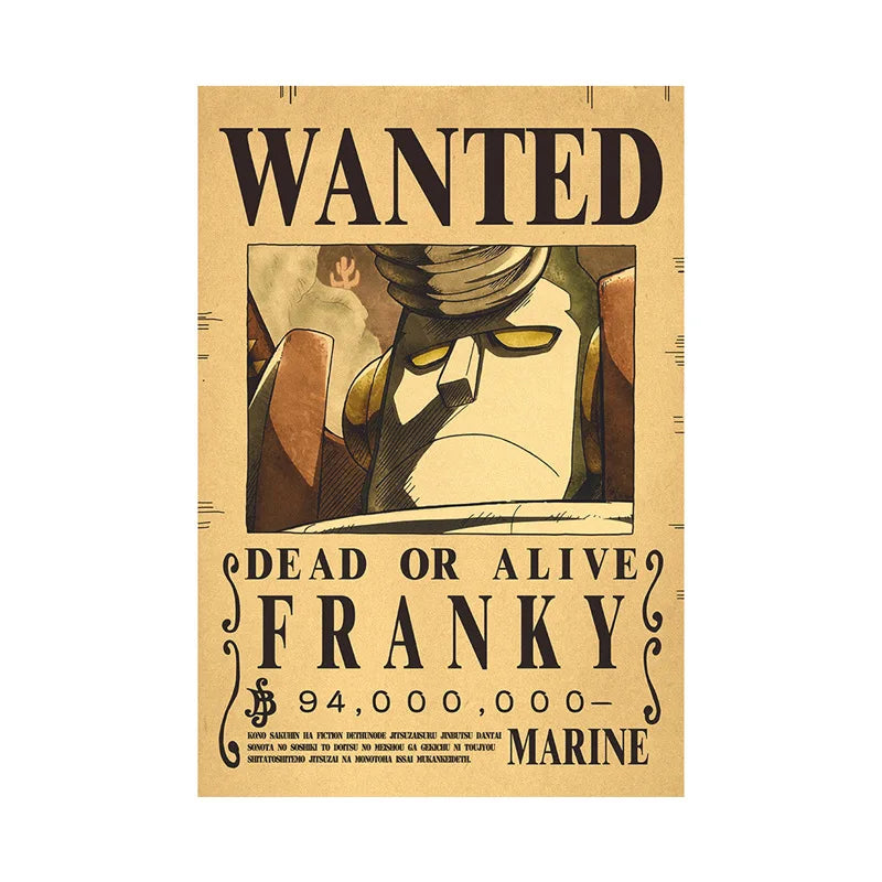 One Piece Luffy Gear 5 Nika Billion Bounty Wanted Posters Four Emperors Anime Action Figures Vintage Wall Decoration Poster Toys