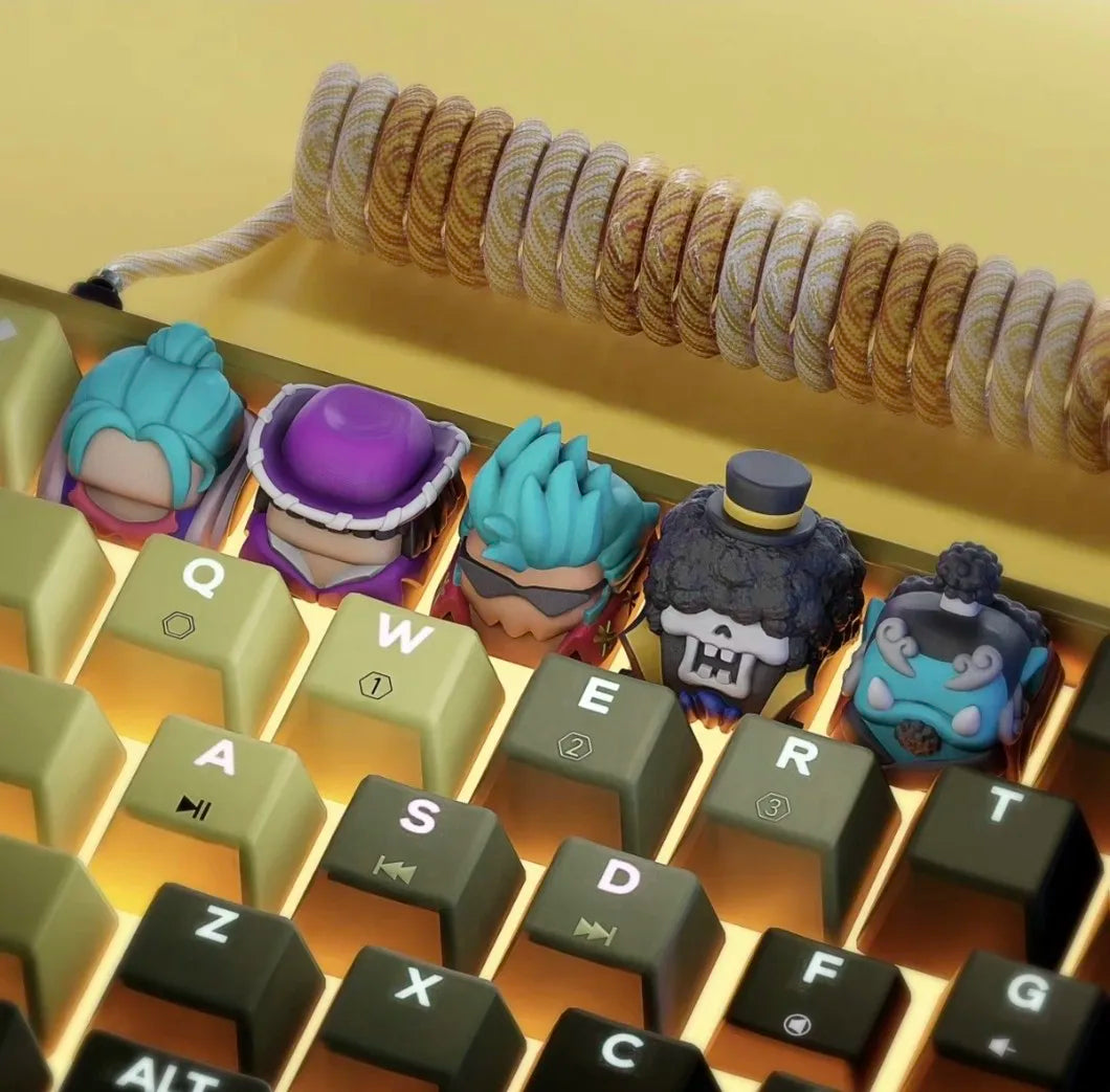One Piece Keycaps 3D Custom Artisan Luffy Zoro Sanji Anime Character Keycaps For Mechanical Keyboard Anime Game Fans