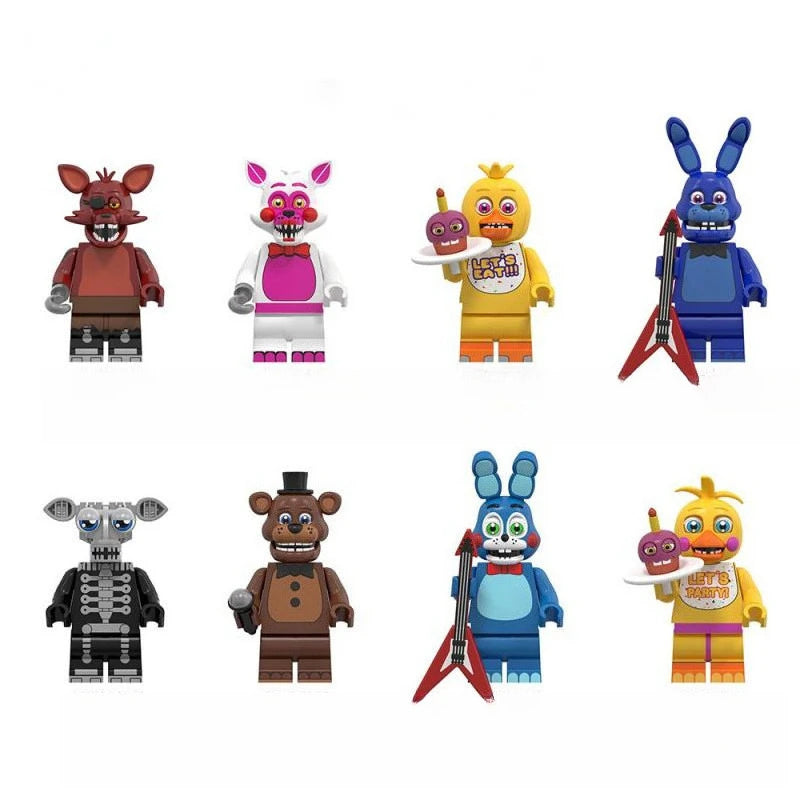 Mini Bricks Bonnie Ornament Building Block Games Figure Chica Foxy Bear Freddy Fazbear Toy Accessories Party Gifts