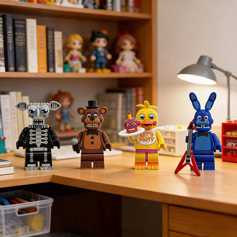 Mini Bricks Bonnie Ornament Building Block Games Figure Chica Foxy Bear Freddy Fazbear Toy Accessories Party Gifts