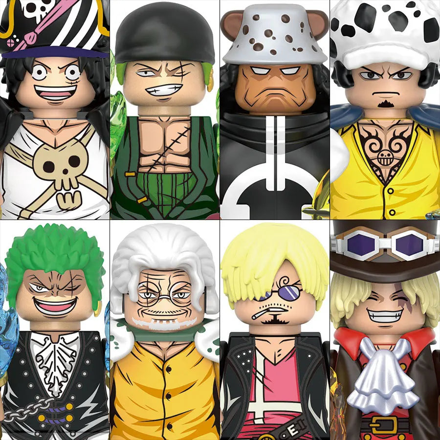 ONE PIECE Luffy  Zoro Nami Sanji Chopper Bloques de construcción Mini Figuras de acción Accesorios Regalos de Halloween y Navidad para niños