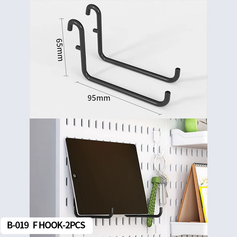 Pegboard combination desktop storage kit, vertical and clip-type pegboard display panels, suitable for home office storage.