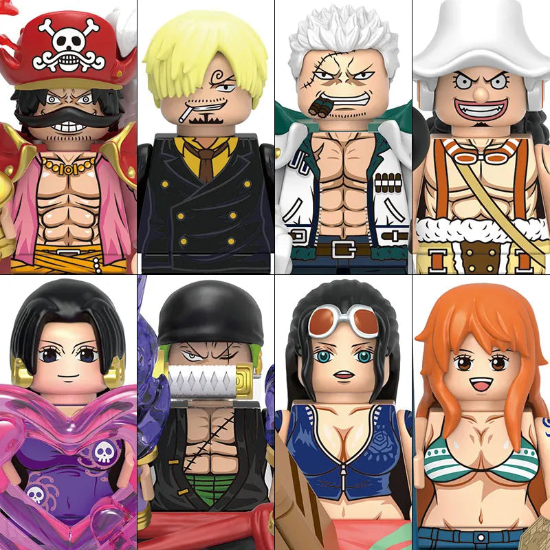 ONE PIECE Luffy  Zoro Nami Sanji Chopper Bloques de construcción Mini Figuras de acción Accesorios Regalos de Halloween y Navidad para niños