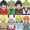 ONE PIECE Luffy  Zoro Nami Sanji Chopper Bloques de construcción Mini Figuras de acción Accesorios Regalos de Halloween y Navidad para niños