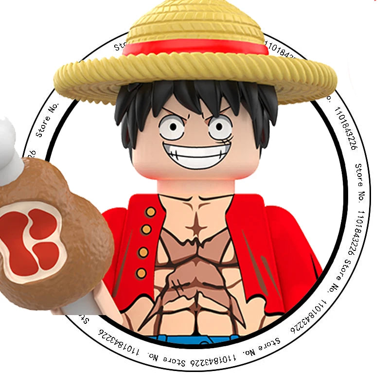 ONE PIECE Luffy  Zoro Nami Sanji Chopper Bloques de construcción Mini Figuras de acción Accesorios Regalos de Halloween y Navidad para niños