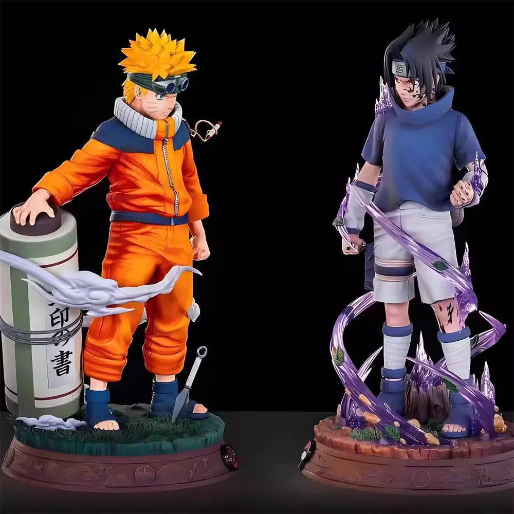 22CM Naruto Uzumaki Uchiha Sasuke Figure Anime NARUTO Shippuden Cool Desktop Golf Model Toy  Gift Collection Ornaments PVC