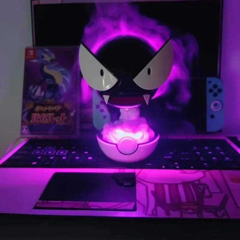 In Stock Anime Gastly Humidifier Pokemon Water Replenishing Spray Desktop Air Purifier Led Lamp Decorations Indoor Ambient Toys