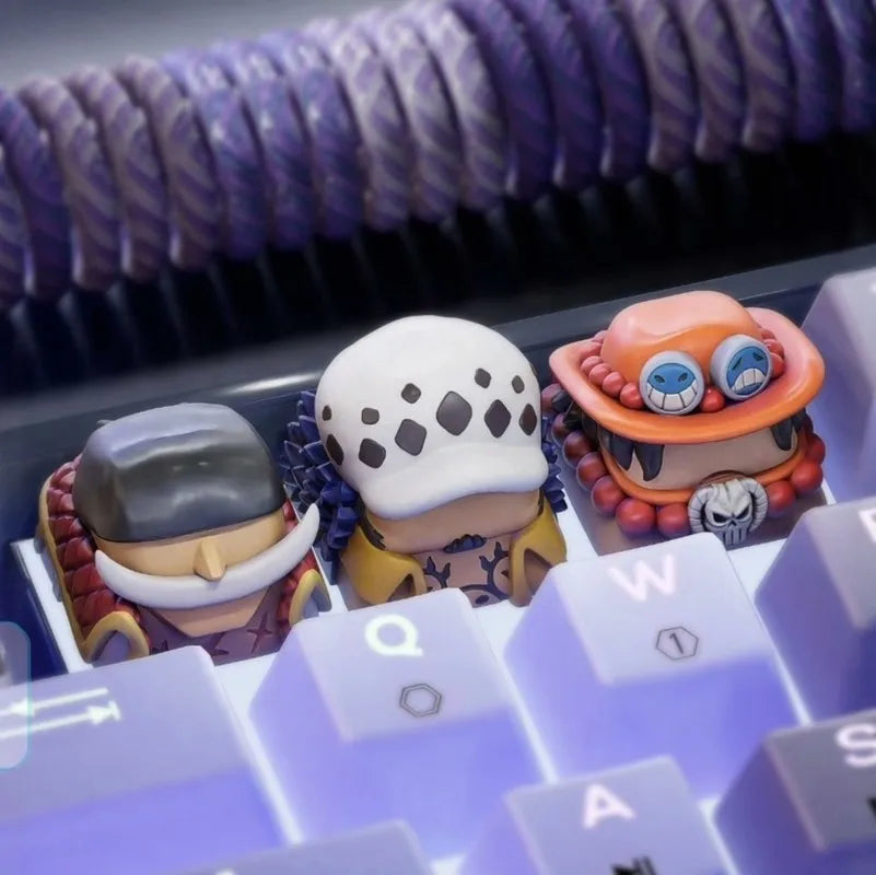 One Piece Keycaps 3D Custom Artisan Luffy Zoro Sanji Anime Character Keycaps For Mechanical Keyboard Anime Game Fans