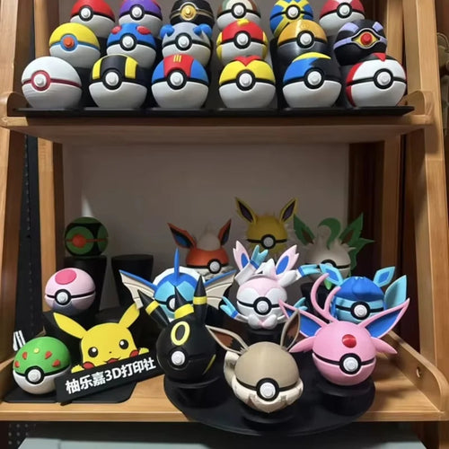 3D Printed Poké Ball Pokemon Form Sphere Figures Model Statue Desktop Ornament Model Trendy Toy Surprise Gift Collectible
