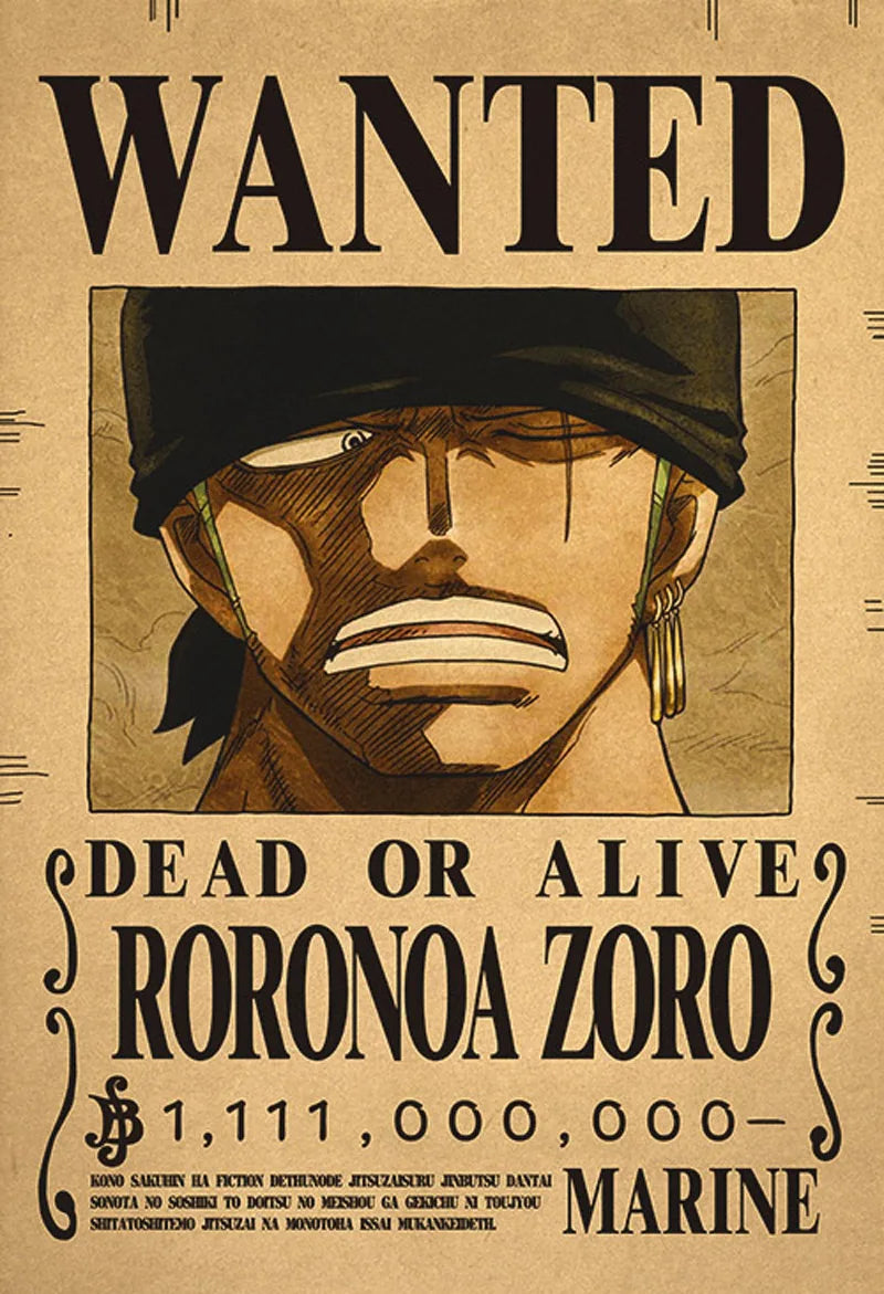One Piece Luffy Gear 5 Nika Billion Bounty Wanted Posters Four Emperors Anime Action Figures Vintage Wall Decoration Poster Toys