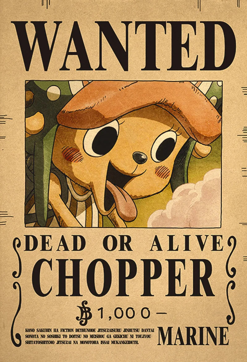 One Piece Luffy Gear 5 Nika Billion Bounty Wanted Posters Four Emperors Anime Action Figures Vintage Wall Decoration Poster Toys