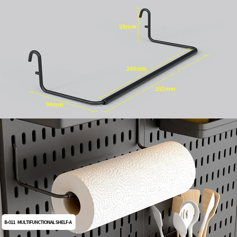 Pegboard combination desktop storage kit, vertical and clip-type pegboard display panels, suitable for home office storage.