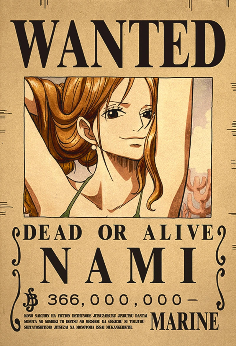 One Piece Luffy Gear 5 Nika Billion Bounty Wanted Posters Four Emperors Anime Action Figures Vintage Wall Decoration Poster Toys