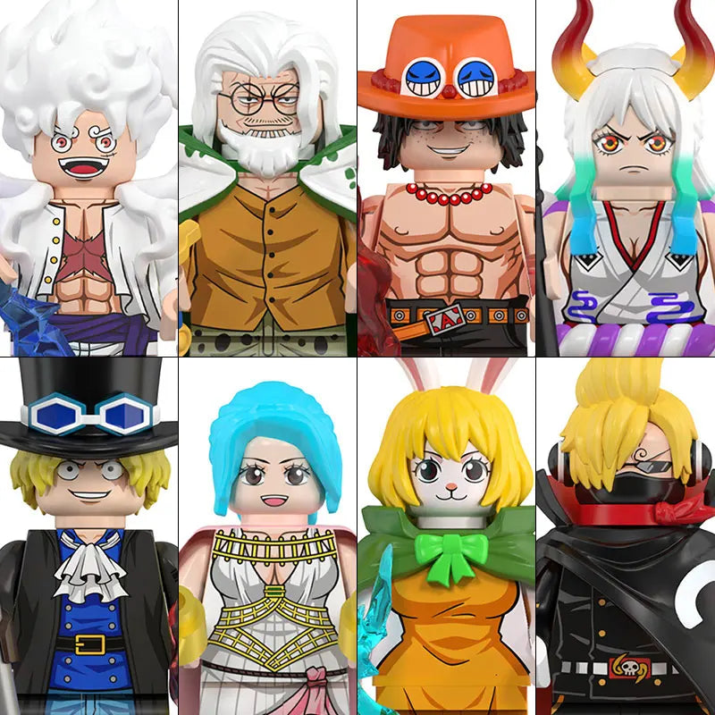 ONE PIECE Luffy  Zoro Nami Sanji Chopper Bloques de construcción Mini Figuras de acción Accesorios Regalos de Halloween y Navidad para niños