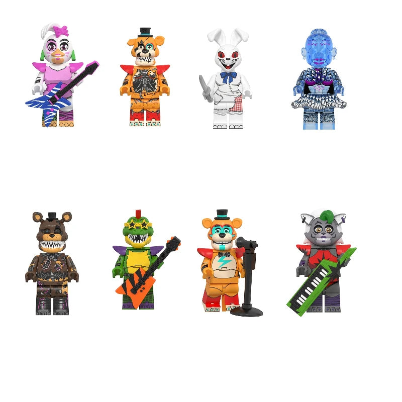 Mini Bricks Bonnie Ornament Building Block Games Figure Chica Foxy Bear Freddy Fazbear Toy Accessories Party Gifts