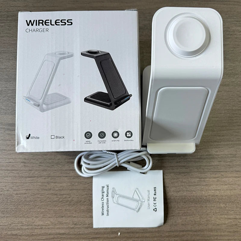 Desktop Universal Wireless Charger 2025 Innovative Products 3 in 1 Wireless Charger 30W Fast Charger for iPhone