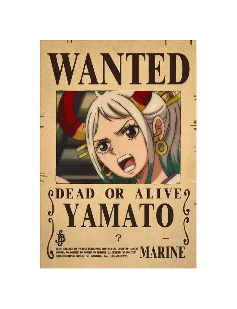 One Piece Luffy Gear 5 Nika Billion Bounty Wanted Posters Four Emperors Anime Action Figures Vintage Wall Decoration Poster Toys