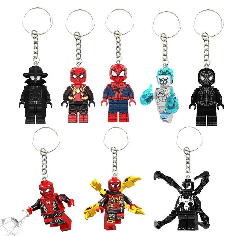 Marvel Spider-Man Keychain Creative Cartoon Character School Bag Pendant Kawaii Gift Toy Cute Keychain Jewelry Desktop Ornament