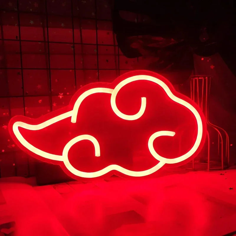 Naruto LED Night Light Anime USB Wall Light Room Art Decor Home Bedroom Creative Gaming Room Decoration Red Cloud Akatsuki Gifts