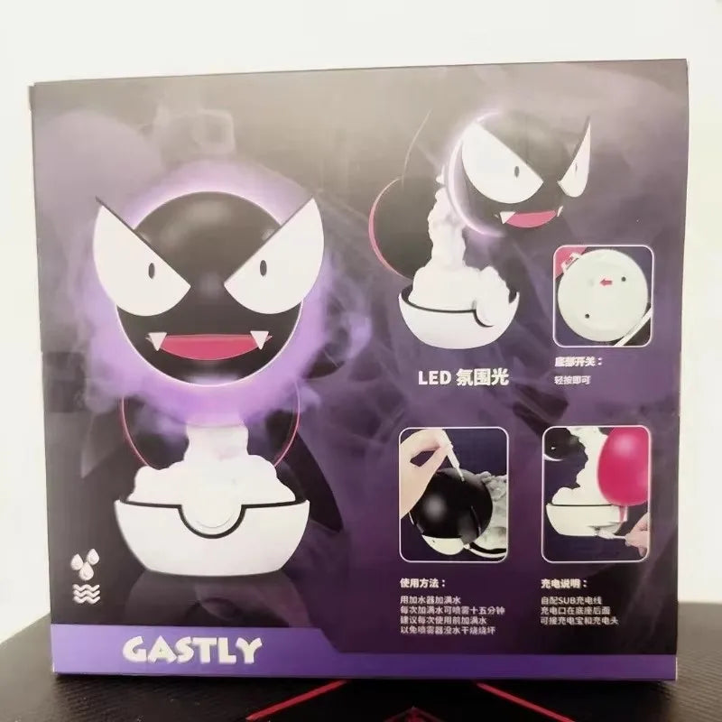 In Stock Anime Gastly Humidifier Pokemon Water Replenishing Spray Desktop Air Purifier Led Lamp Decorations Indoor Ambient Toys