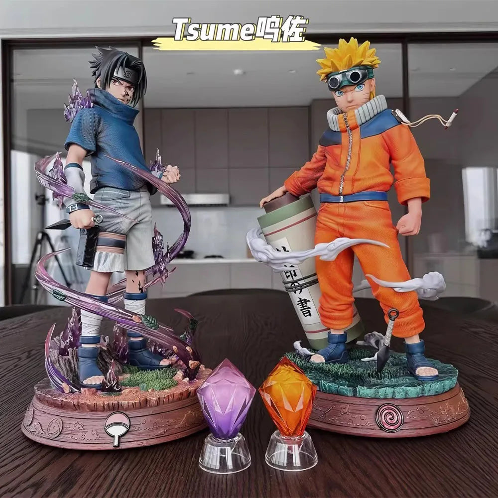 22CM Naruto Uzumaki Uchiha Sasuke Figure Anime NARUTO Shippuden Cool Desktop Golf Model Toy  Gift Collection Ornaments PVC