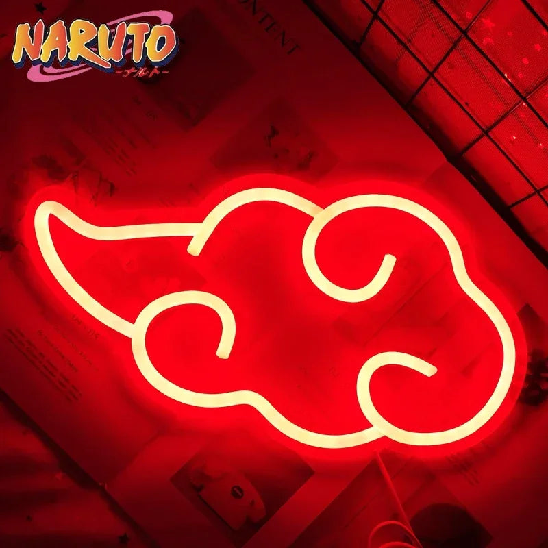 Naruto LED Night Light Anime USB Wall Light Room Art Decor Home Bedroom Creative Gaming Room Decoration Red Cloud Akatsuki Gifts
