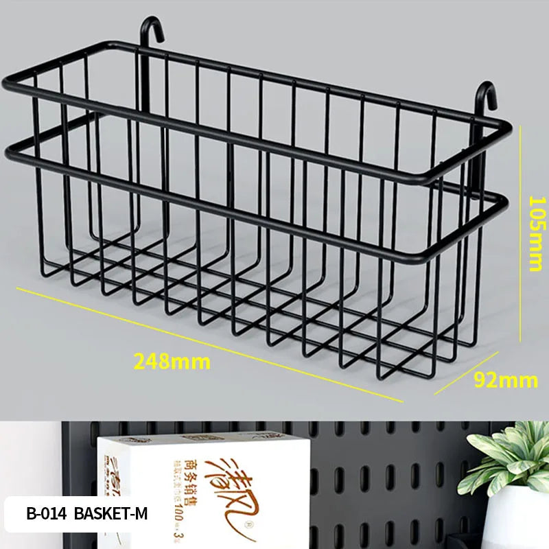 Pegboard combination desktop storage kit, vertical and clip-type pegboard display panels, suitable for home office storage.