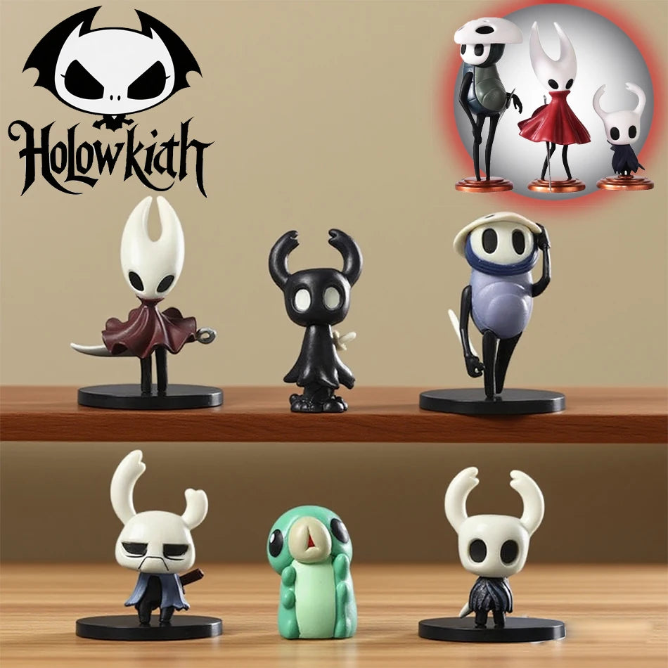 3pcs/6pcs Hollow Knight Silk Song Knight Hornet Grub Zote Quirrel Shade Cornifer Myla PVC Figure Model Ornament Toy Collection G