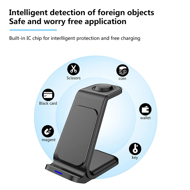 Desktop Universal Wireless Charger 2025 Innovative Products 3 in 1 Wireless Charger 30W Fast Charger for iPhone