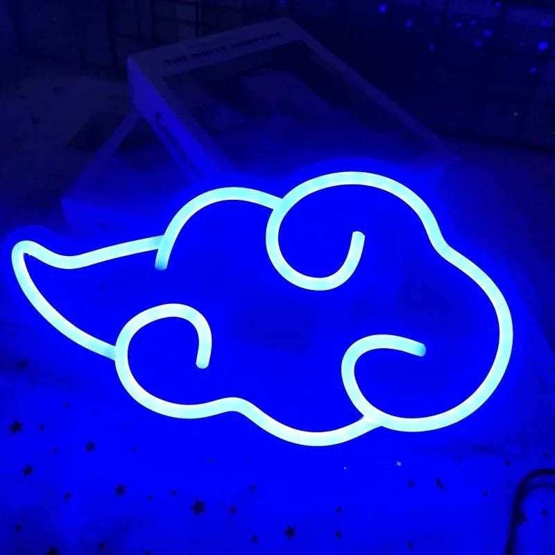 Naruto LED Night Light Anime USB Wall Light Room Art Decor Home Bedroom Creative Gaming Room Decoration Red Cloud Akatsuki Gifts