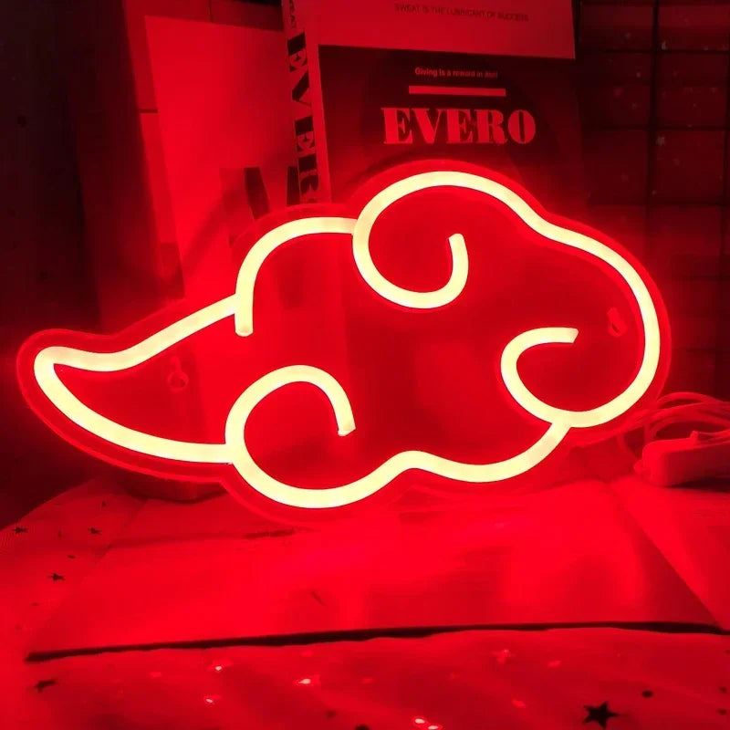 Naruto LED Night Light Anime USB Wall Light Room Art Decor Home Bedroom Creative Gaming Room Decoration Red Cloud Akatsuki Gifts