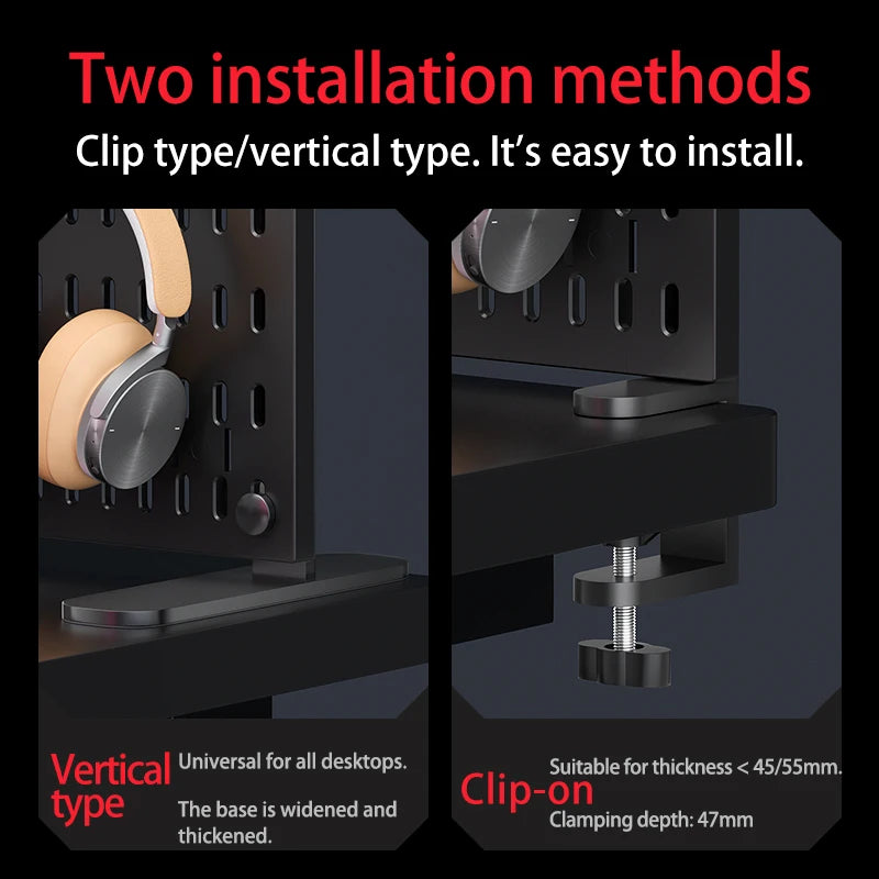 Pegboard combination desktop storage kit, vertical and clip-type pegboard display panels, suitable for home office storage.